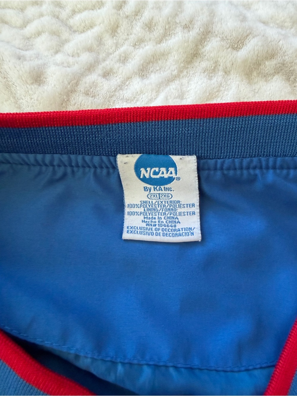 Kansas Jayhawks KU NCAA Vintage Style Blue Pullover Windbreaker Jacket XXL - Picture 6 of 11